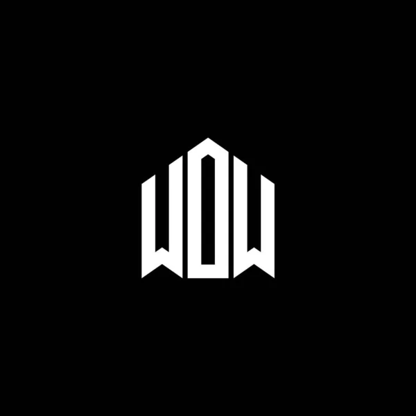 Návrh Loga Wow Pozadí Black Wow Kreativní Iniciály Písmeno Logo — Stockový vektor