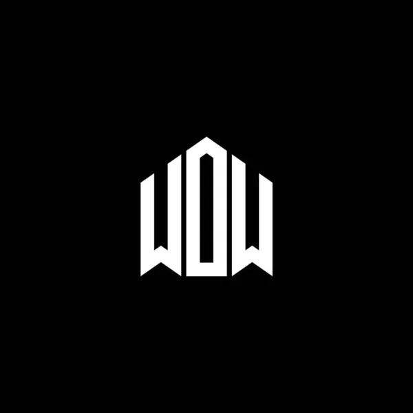 Black Wow 디자인 Wow 크리에이티브 이니셜 Wow Wow 디자인 Black — 스톡 벡터