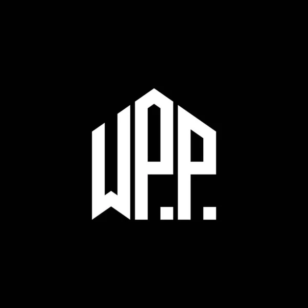 Σχεδιασμός Λογότυπου Επιστολής Wpp Μαύρο Φόντο Σχέδιο Λογοτύπου Δημιουργικά Αρχικά — Διανυσματικό Αρχείο