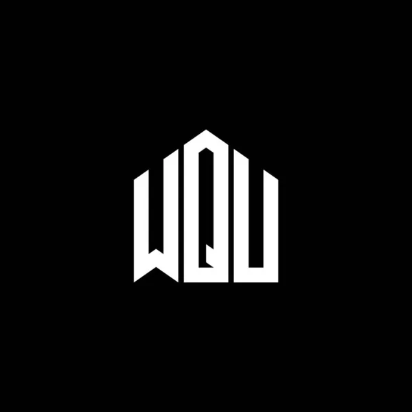 Wqu Projeto Logotipo Letra Fundo Preto Wqu Iniciais Criativas Conceito — Vetor de Stock