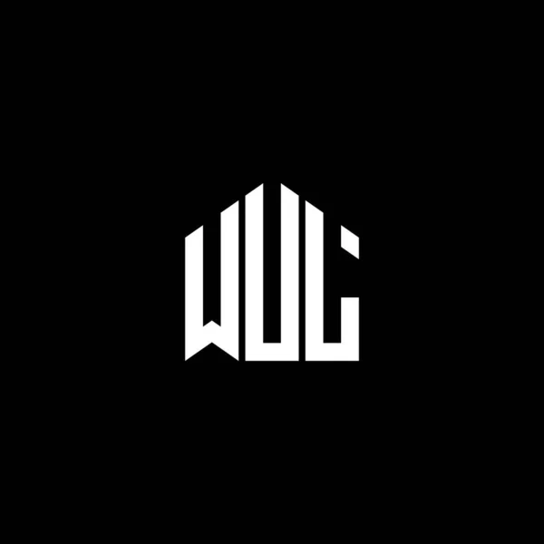 Дизайн Логотипу Літери Wul Чорному Тлі Творчі Ініціали Літери Концепції — стоковий вектор