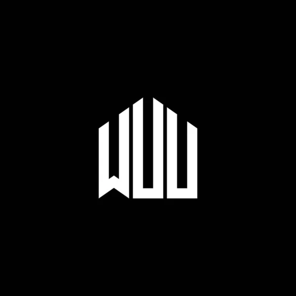 Wuu Lettre Logo Design Sur Fond Noir Wuu Initiales Créatives — Image vectorielle