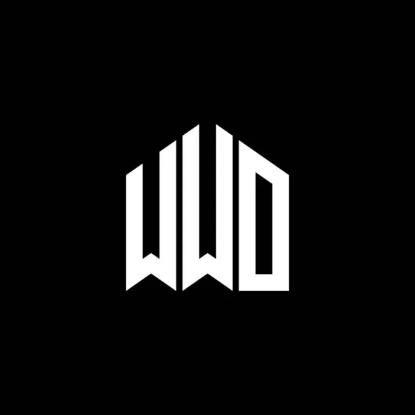 Wwo Design Logotipo Carta Fundo Preto Wwo Iniciais Criativas Conceito — Vetor de Stock