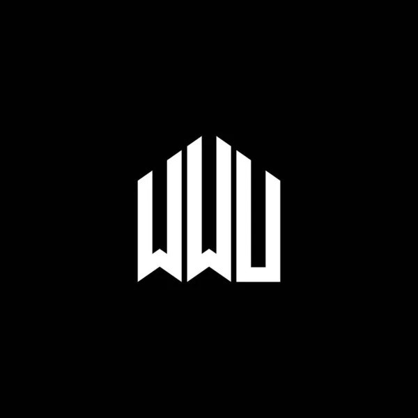 Wwu Projeto Logotipo Letra Fundo Preto Wwu Iniciais Criativas Conceito — Vetor de Stock
