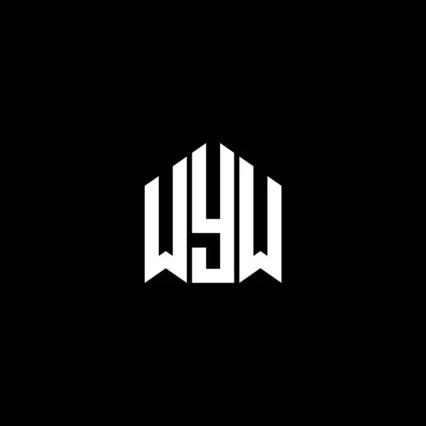 Diseño Del Logotipo Letra Wyw Sobre Fondo Negro Wyw Iniciales — Vector de stock
