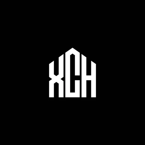 Siyah Arkaplanda Xch Harf Logosu Tasarımı Xch Yaratıcı Harf Logosu — Stok Vektör