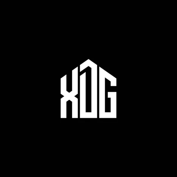 Siyah Arkaplanda Xdg Harf Logosu Tasarımı Xdg Yaratıcı Harflerin Baş — Stok Vektör