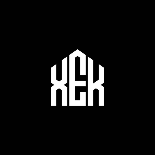 Siyah Arka Planda Xek Harf Logosu Tasarımı Xek Yaratıcı Harflerin — Stok Vektör