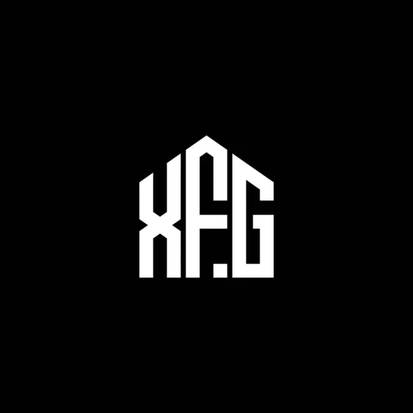 Siyah Arkaplanda Xfg Harf Logosu Tasarımı Xfg Yaratıcı Harf Logosu — Stok Vektör