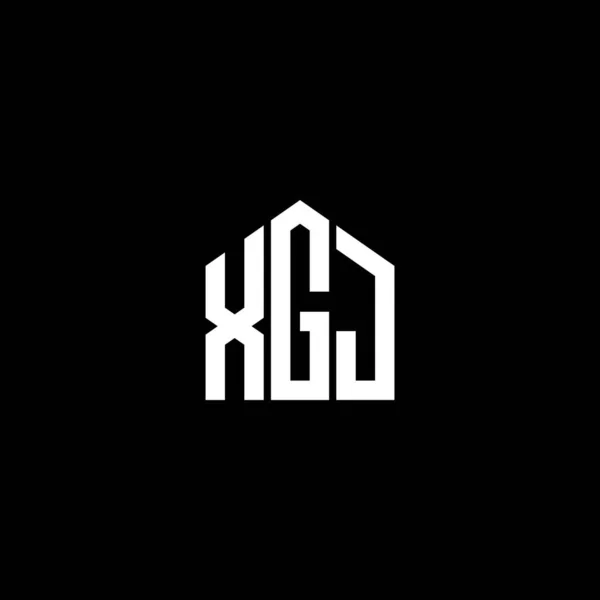Siyah Arkaplanda Xgj Harf Logosu Tasarımı Xgj Yaratıcı Harflerin Baş — Stok Vektör