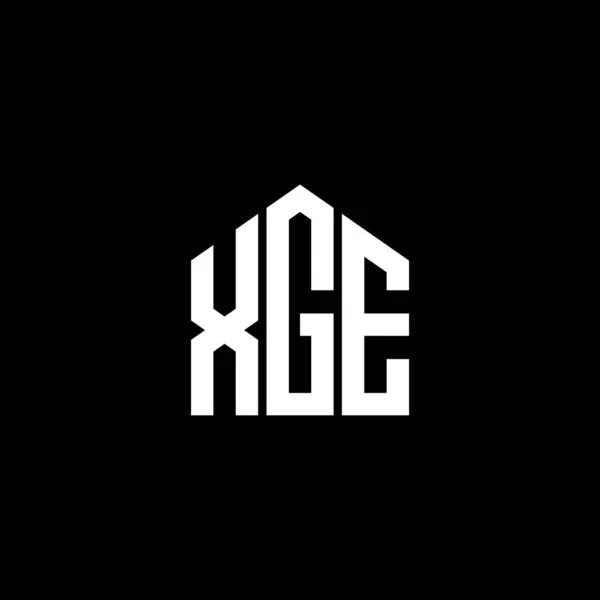 Siyah Arka Planda Xge Harf Logosu Tasarımı Xge Yaratıcı Harflerin — Stok Vektör