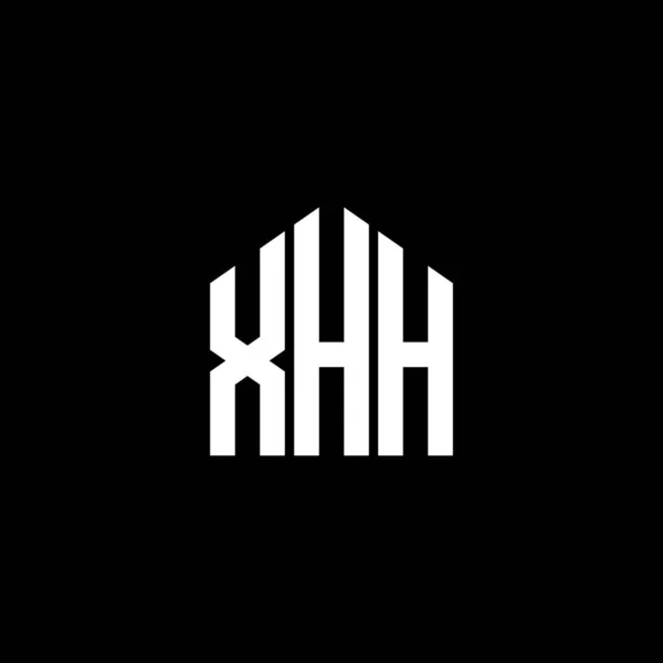 Xhh Design Logotipo Carta Fundo Preto Xhh Iniciais Criativas Conceito — Vetor de Stock