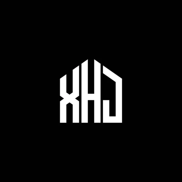 Xhj Design Logotipo Carta Fundo Preto Xhj Iniciais Criativas Conceito — Vetor de Stock