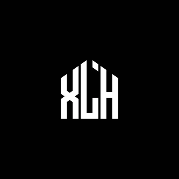 Siyah Arkaplanda Xlh Harf Logosu Tasarımı Xlh Yaratıcı Harflerin Baş — Stok Vektör