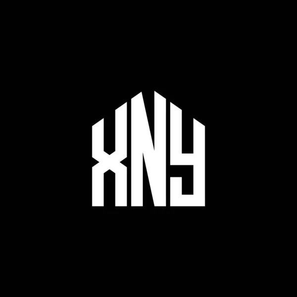 Diseño Del Logotipo Letra Xny Sobre Fondo Negro Xny Iniciales — Archivo Imágenes Vectoriales