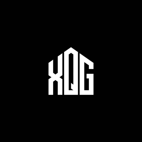 Siyah Arkaplanda Xqg Harf Logosu Tasarımı Xqg Yaratıcı Harflerin Baş — Stok Vektör