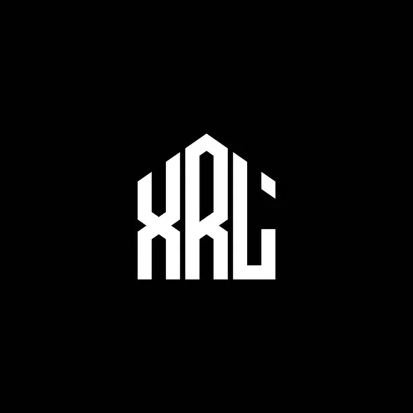 Siyah Arkaplanda Xrl Harf Logosu Tasarımı Xrl Yaratıcı Harflerin Baş — Stok Vektör