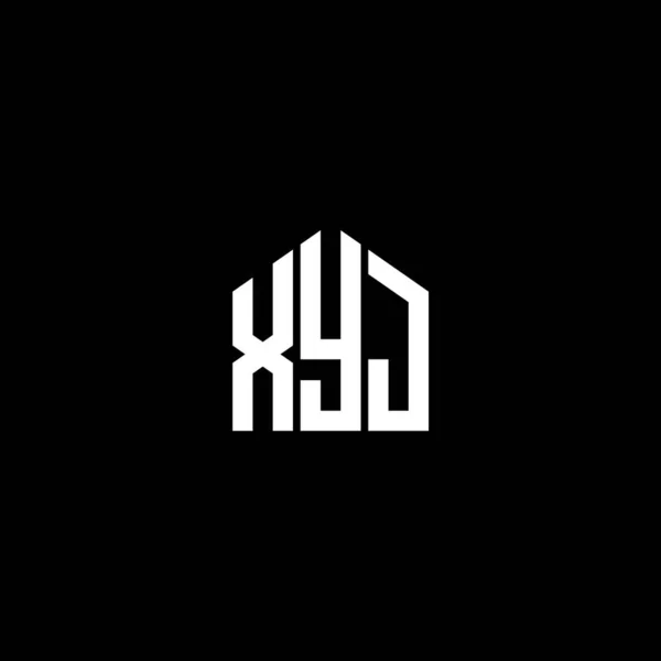 Xyj Harf Logosu Tasarımı Siyah Arka Planda Xyj Yaratıcı Harflerin — Stok Vektör