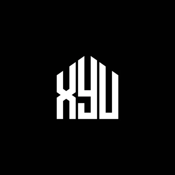 Siyah Arka Planda Xyu Harf Logosu Tasarımı Xyu Yaratıcı Harflerin — Stok Vektör