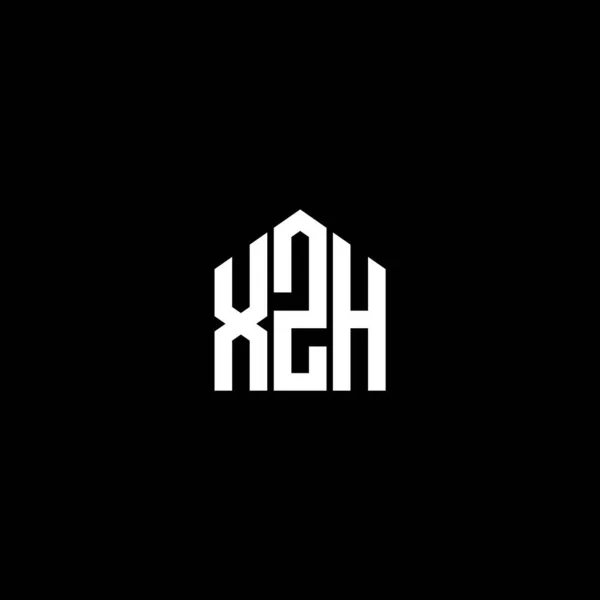 Xzh Design Logotipo Carta Fundo Preto Xzh Iniciais Criativas Conceito — Vetor de Stock