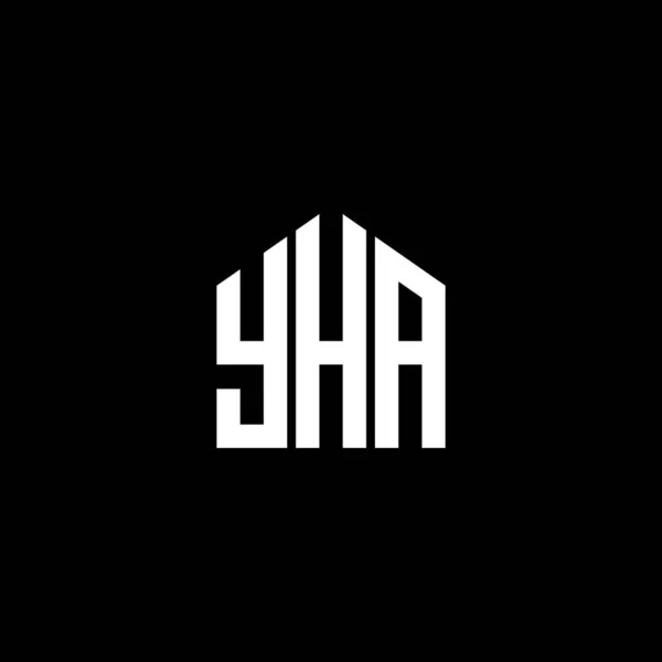 Black 배경에 Yha 디자인 Yha 창의적 이니셜은 개념이다 Yha Yha — 스톡 벡터