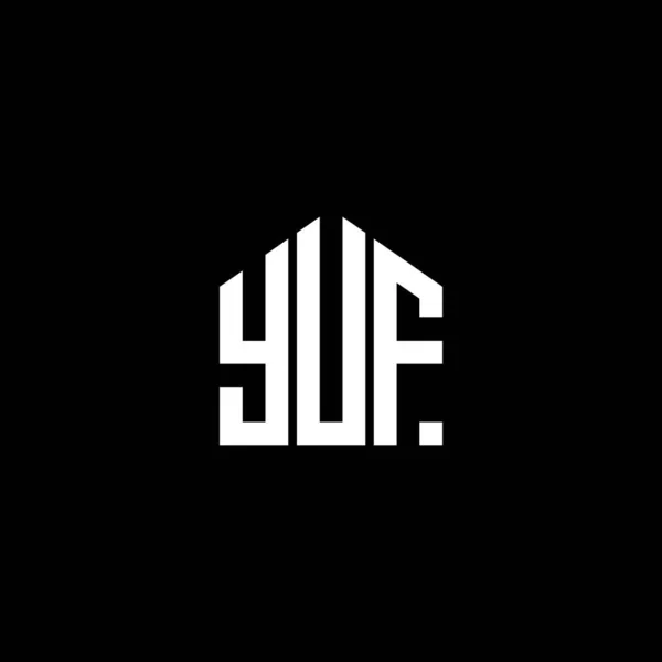 Yuf Písmeno Logo Design Černém Pozadí Yuf Kreativní Iniciály Koncept — Stockový vektor