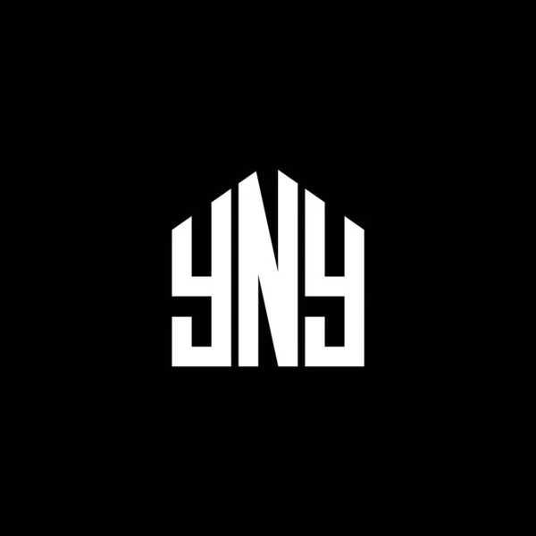 Diseño Del Logotipo Letra Yny Sobre Fondo Negro Yny Iniciales — Archivo Imágenes Vectoriales