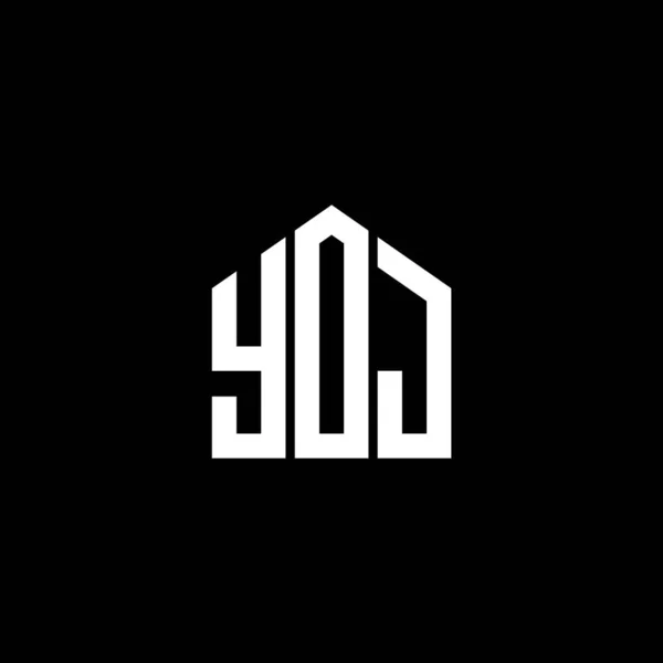 Yoj Logo Ontwerp Zwarte Achtergrond Yoj Creatieve Initialen Letter Logo — Stockvector