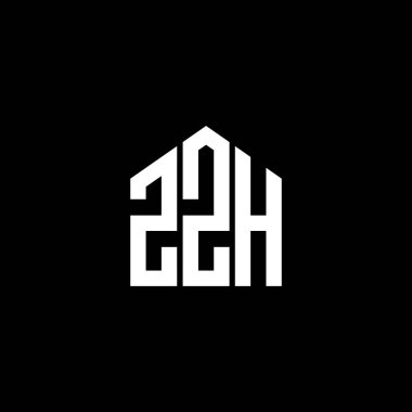 Siyah arka planda ZZH harf logosu tasarımı. ZZH yaratıcı harflerin baş harfleri logo kavramı. ZZH harf tasarımı.