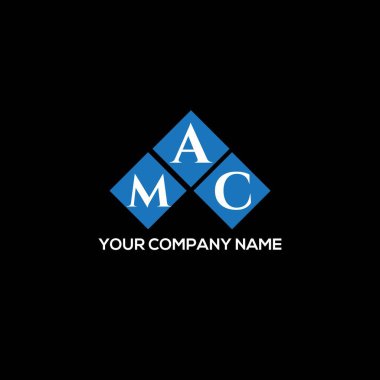 Siyah arkaplanda MAC harf logosu tasarımı. MAC yaratıcı harf logosu konsepti. MAC harf tasarımı.
