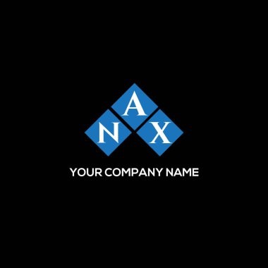 Siyah arka planda NAX harfli logo tasarımı. NAX yaratıcı harf logosu konsepti. NAX harf tasarımı.