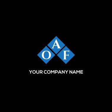 Siyah arka planda OAF harf logosu tasarımı. OAF yaratıcı harf logosu konsepti. OAF harf tasarımı.