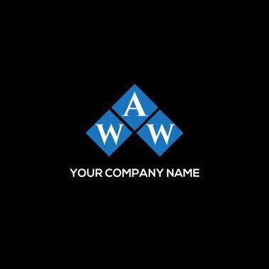 Siyah arka planda WAW harf logosu tasarımı. WAW yaratıcı harflerin baş harfleri logo kavramı. WAW harf tasarımı.