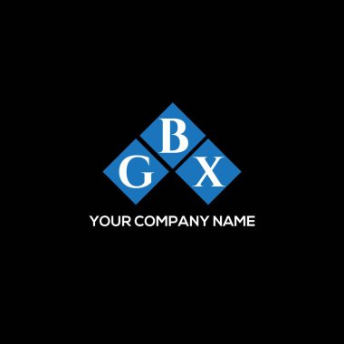 Siyah arkaplanda GBX harf logosu tasarımı. GBX yaratıcı harflerin baş harfleri logo kavramı. GBX harf tasarımı.