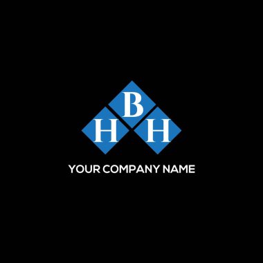 Siyah arka planda HBH harf logosu tasarımı. HBH yaratıcı harflerin baş harfleri logo konsepti. HBH harf tasarımı.
