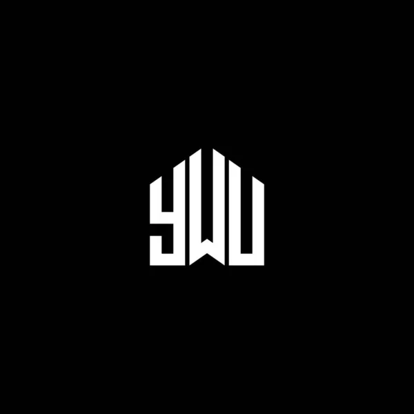 Diseño Del Logotipo Letra Ywu Sobre Fondo Negro Ywu Iniciales — Vector de stock