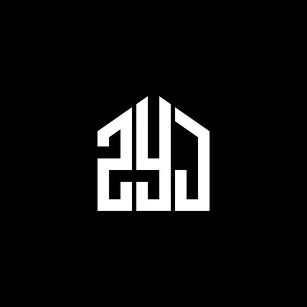 Σχεδιασμός Λογότυπου Γραμμάτων Zyj Μαύρο Φόντο Zyj Δημιουργική Αρχικά Γράμμα — Διανυσματικό Αρχείο