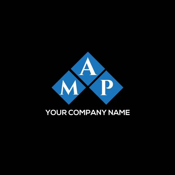 Map Letter Logo Design Black Background Map Creative Initials Letter — Stock Vector