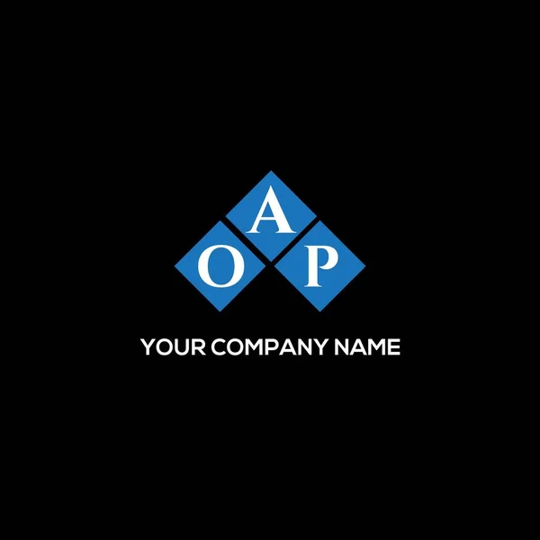 Logo Lettera Oap Disegno Sfondo Nero Concetto Logo Lettera Iniziali — Vettoriale Stock