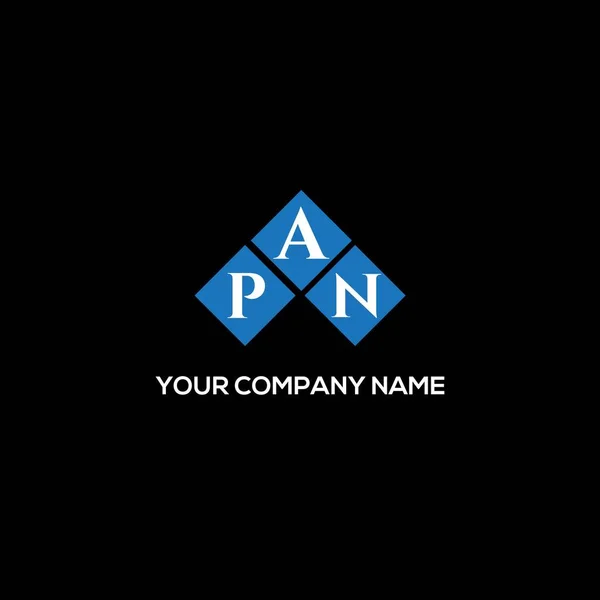 Pan Letter Logo Design Black Background Pan Creative Initials Letter — Stock Vector