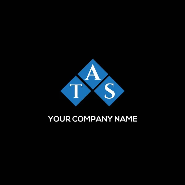 Diseño Del Logotipo Letra Tas Sobre Fondo Negro Tas Iniciales — Vector de stock