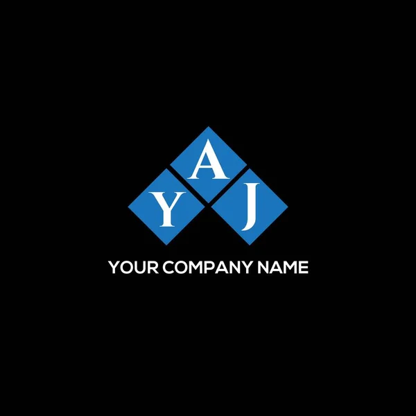 Diseño Del Logotipo Letra Yaj Sobre Fondo Negro Yaj Iniciales — Vector de stock