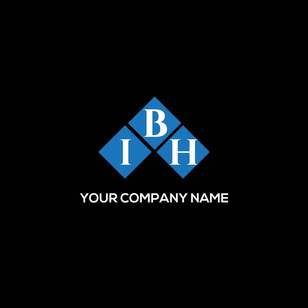 Ibh Lettre Logo Design Sur Fond Noir Ibh Initiales Créatives — Image vectorielle