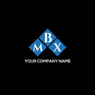 Siyah arkaplanda MBX harfli logo tasarımı. MBX yaratıcı harflerin baş harfleri logo kavramı. MBX harf tasarımı.