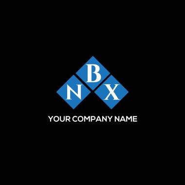 Siyah arkaplanda NBX harf logosu tasarımı. NBX yaratıcı harflerin baş harfleri logo kavramı. NBX harf tasarımı.
