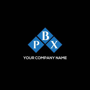 Siyah arkaplanda PBX harf logosu tasarımı. PBX yaratıcı harflerin baş harfleri logo kavramı. PBX harf tasarımı.