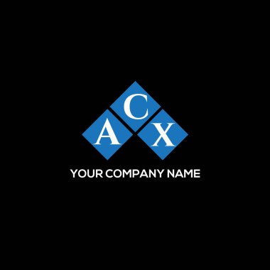 Siyah arkaplanda ACX harf logosu tasarımı. ACX yaratıcı harflerin baş harfleri logo kavramı. ACX harf tasarımı.