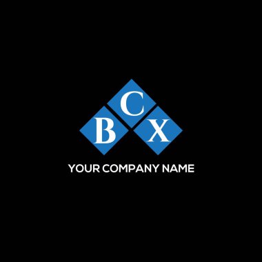 Siyah arkaplanda BCX harf logosu tasarımı. BCX yaratıcı harflerin baş harfleri logo kavramı. BCX harf tasarımı.