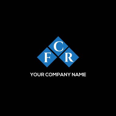 Siyah arka planda FCR harf logosu tasarımı. FCR yaratıcı harflerin baş harfleri logo kavramı. FCR harf tasarımı.