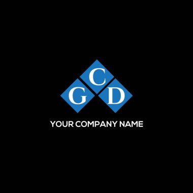 Siyah arkaplanda GCD harfli logo tasarımı. GCD yaratıcı harflerin baş harfleri logo kavramı. GCD harf tasarımı.